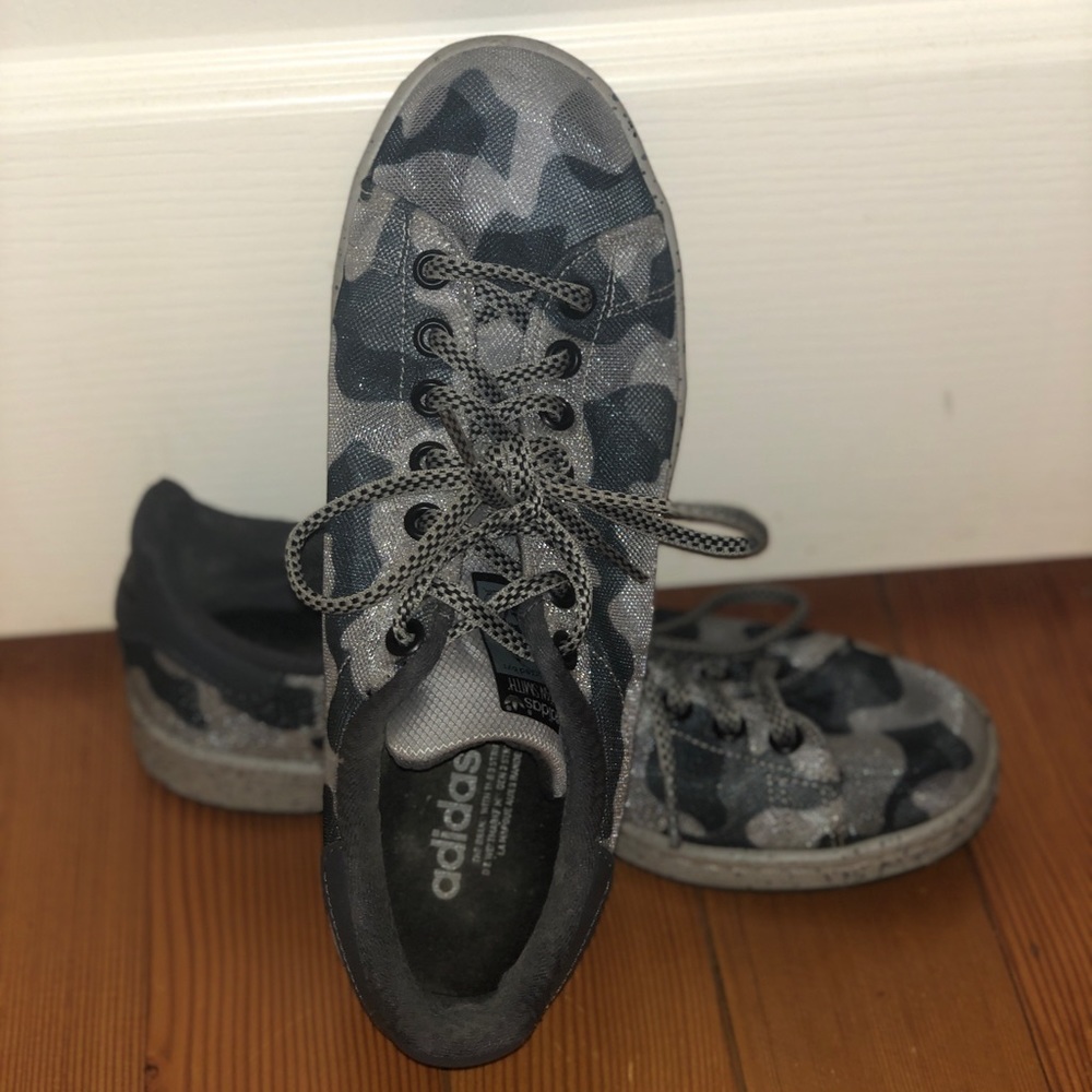 Adidas Stan Smith shoes blue gray camouflage